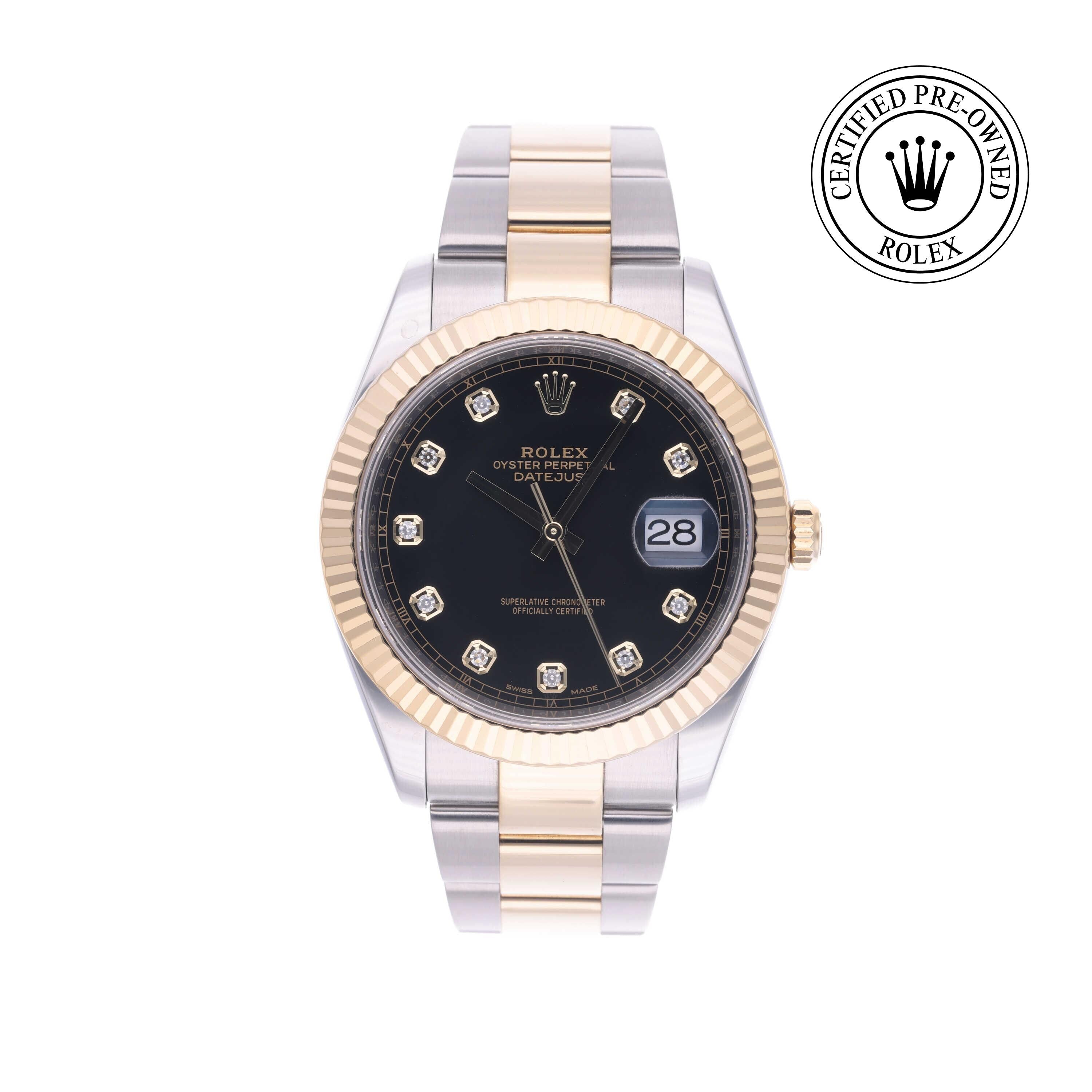 Rolex Certified Pre-owned Datejust M126333-0005 front on white background