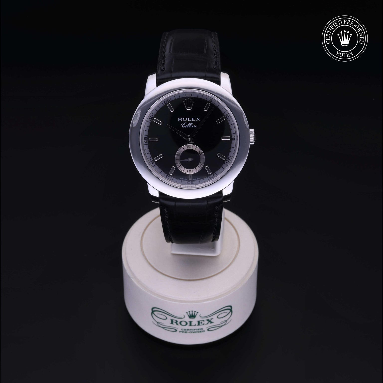 Rolex Certified Pre-owned Cellini M5241/6-0007 front on black background