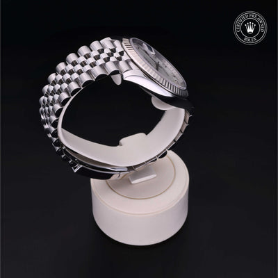 Rolex Certified Pre-owned Datejust M126334-0020 front on black background