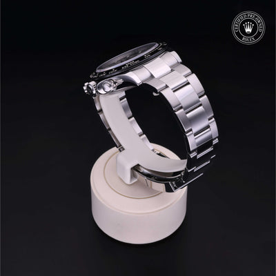 Rolex Certified Pre-owned Daytona M116500LN-0002 front on black background
