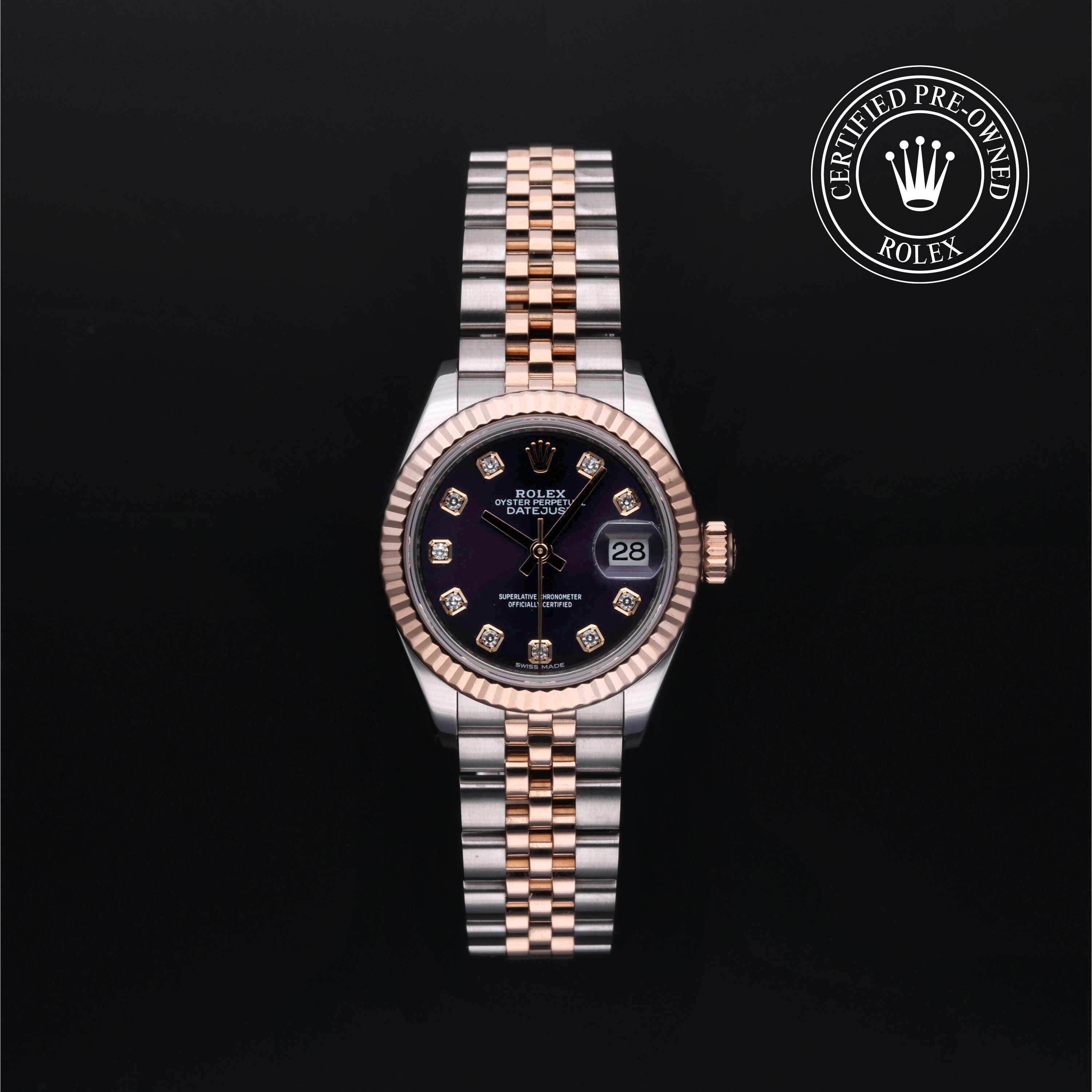 Rolex Certified Pre-owned Lady Datejust M279171-0015 front on black background