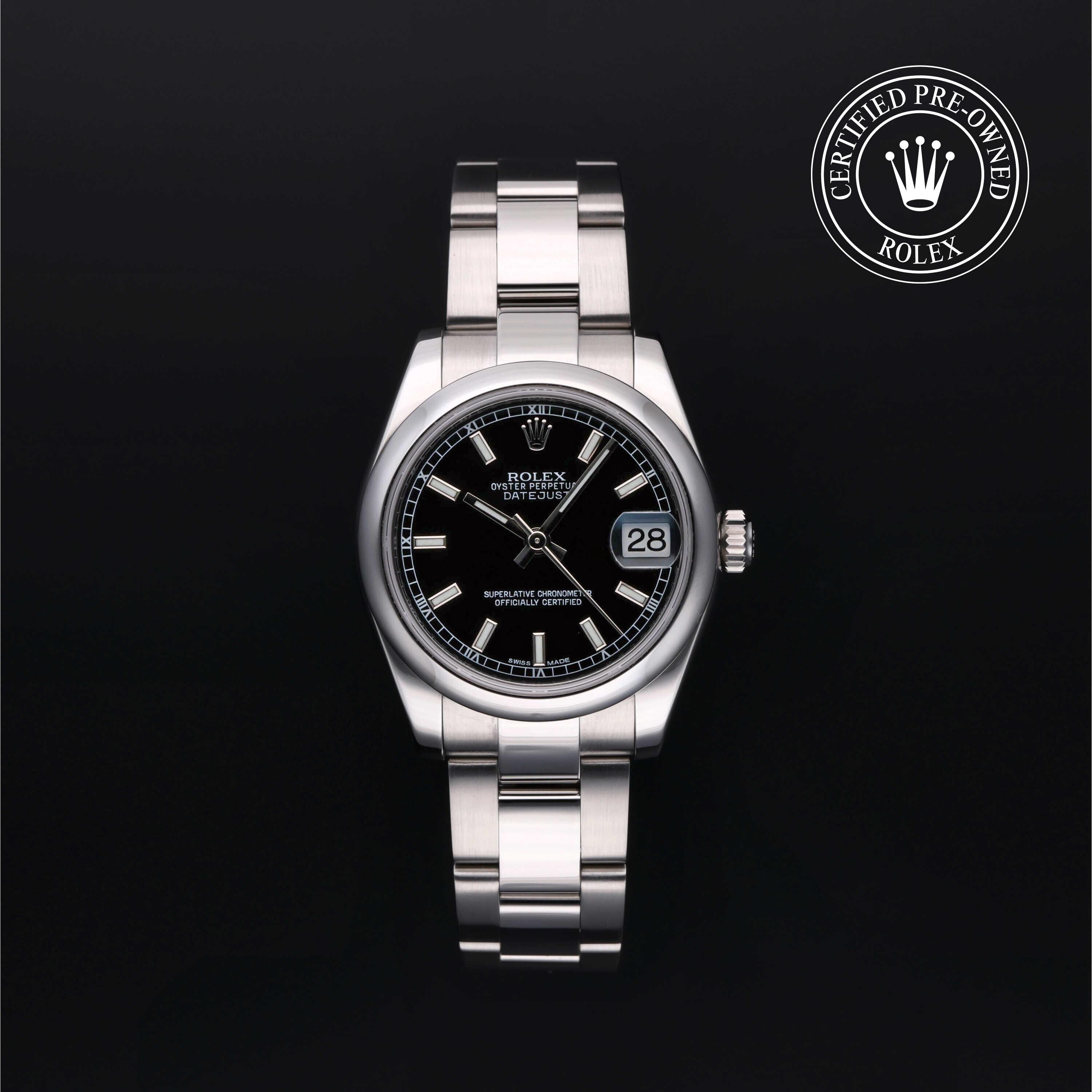 Rolex Certified Pre-owned Lady Datejust M178240-0025 front on black background