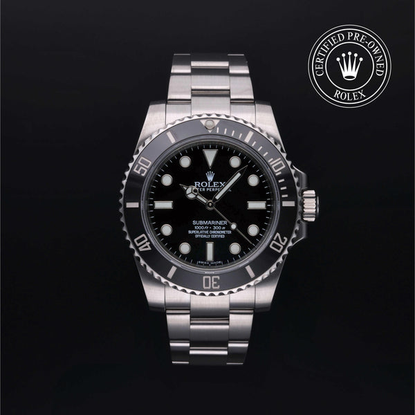 Rolex Certified Pre-owned Submariner M114060-0002 front on black background