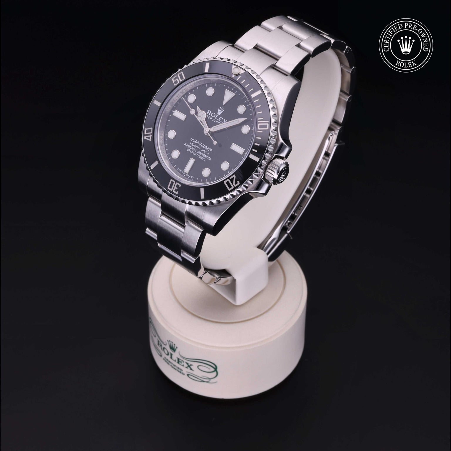 Rolex Certified Pre-owned Submariner M114060-0002 front on black background