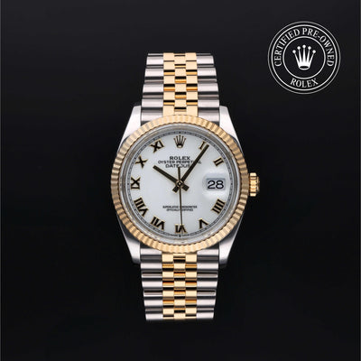 Rolex Certified Pre-owned Datejust M126233-0029 front on black background