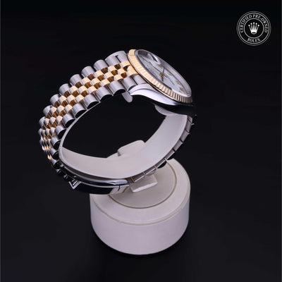 Rolex Certified Pre-owned Datejust M126233-0029 front on black background
