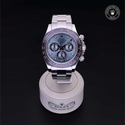 Rolex Certified Pre-owned Daytona M116506-0001 front on black background