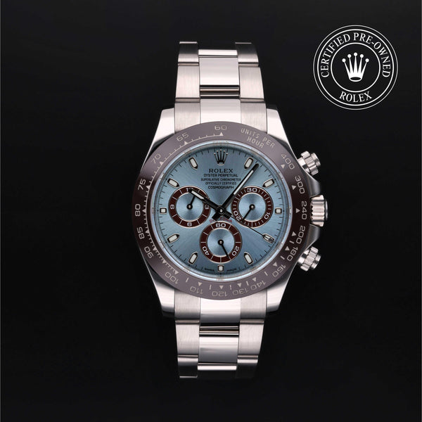 Rolex Certified Pre-owned Daytona M116506-0001 front on black background