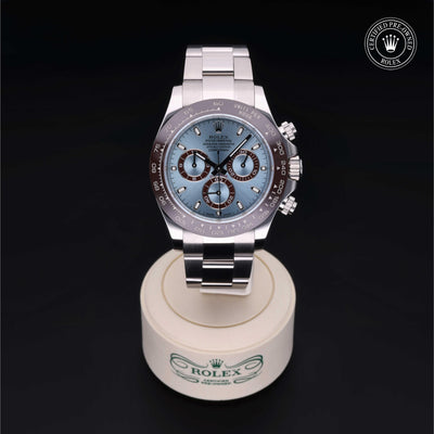 Rolex Certified Pre-owned Daytona M116506-0001 front on black background