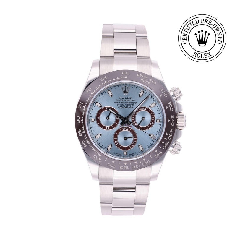 Rolex Certified Pre-owned Daytona M116506-0001 front on white background