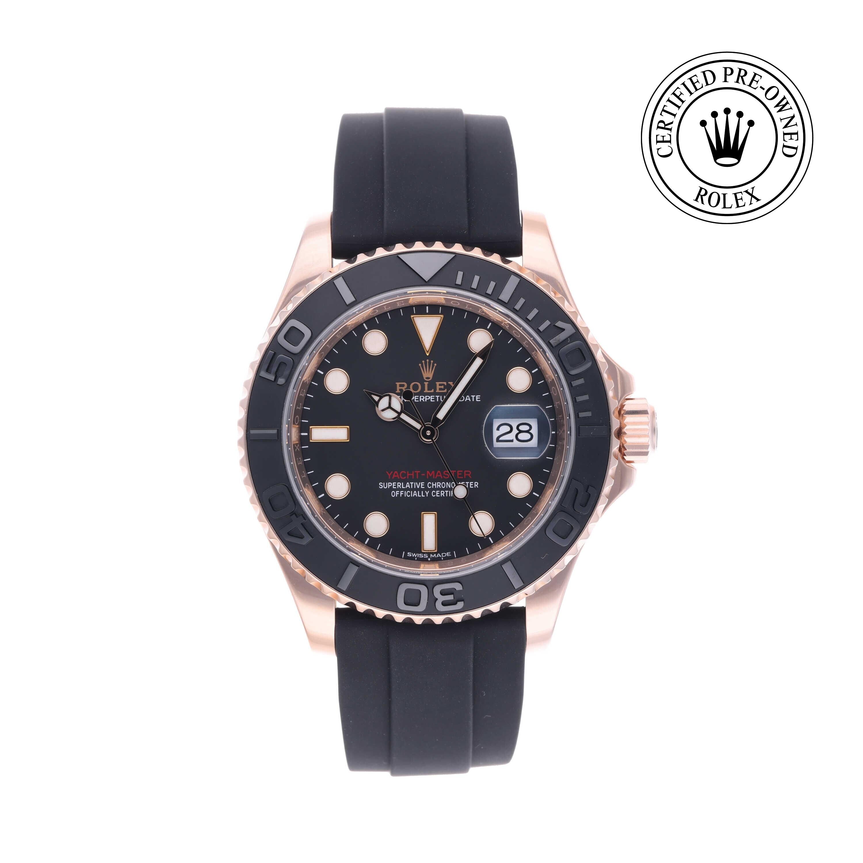 Rolex Certified Pre-owned Yacht-Master M116655-0001 front on white background