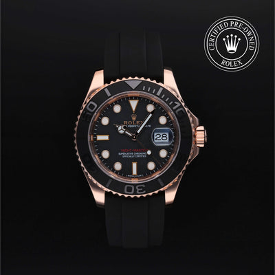 Rolex Certified Pre-owned Yacht-Master M116655-0001 front on black background