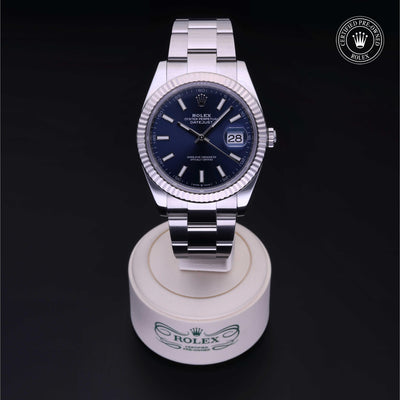 Rolex Certified Pre-owned Datejust M126334-0001 front on black background