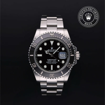 Rolex Certified Pre-owned Submariner M126610LN-0001 front on black background