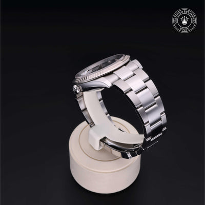 Rolex Certified Pre-owned Datejust M126334-0015 front on black background