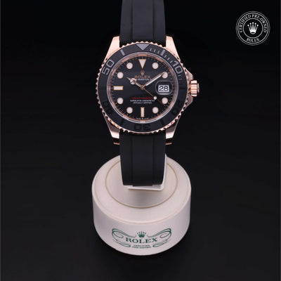 Rolex Certified Pre-owned Yacht-Master M126655-0003 front on black background