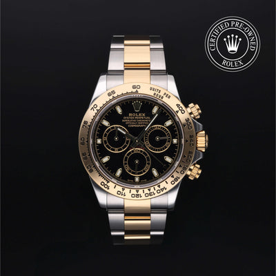 Rolex Certified Pre-owned Daytona M116503-0004 front on black background