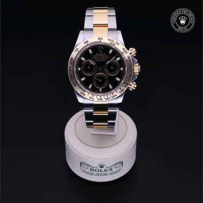 Rolex Certified Pre-owned Daytona M116503-0004 front on black background