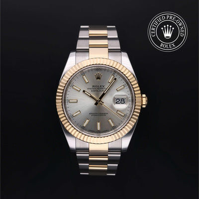 Rolex Certified Pre-owned Datejust M126333-0001 front on black background