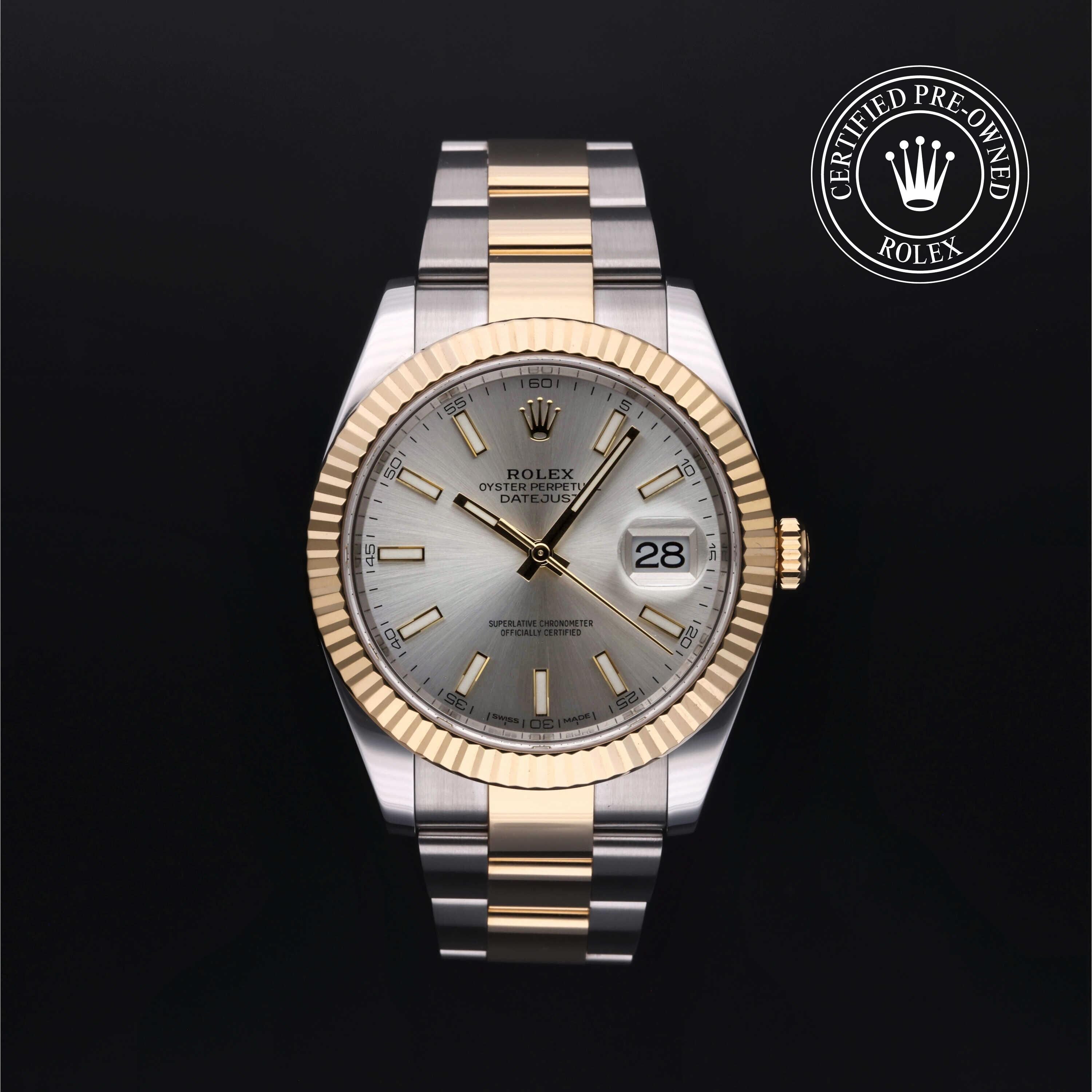 Rolex Certified Pre-owned Datejust M126333-0001 front on black background