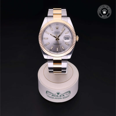 Rolex Certified Pre-owned Datejust M126333-0001 front on black background