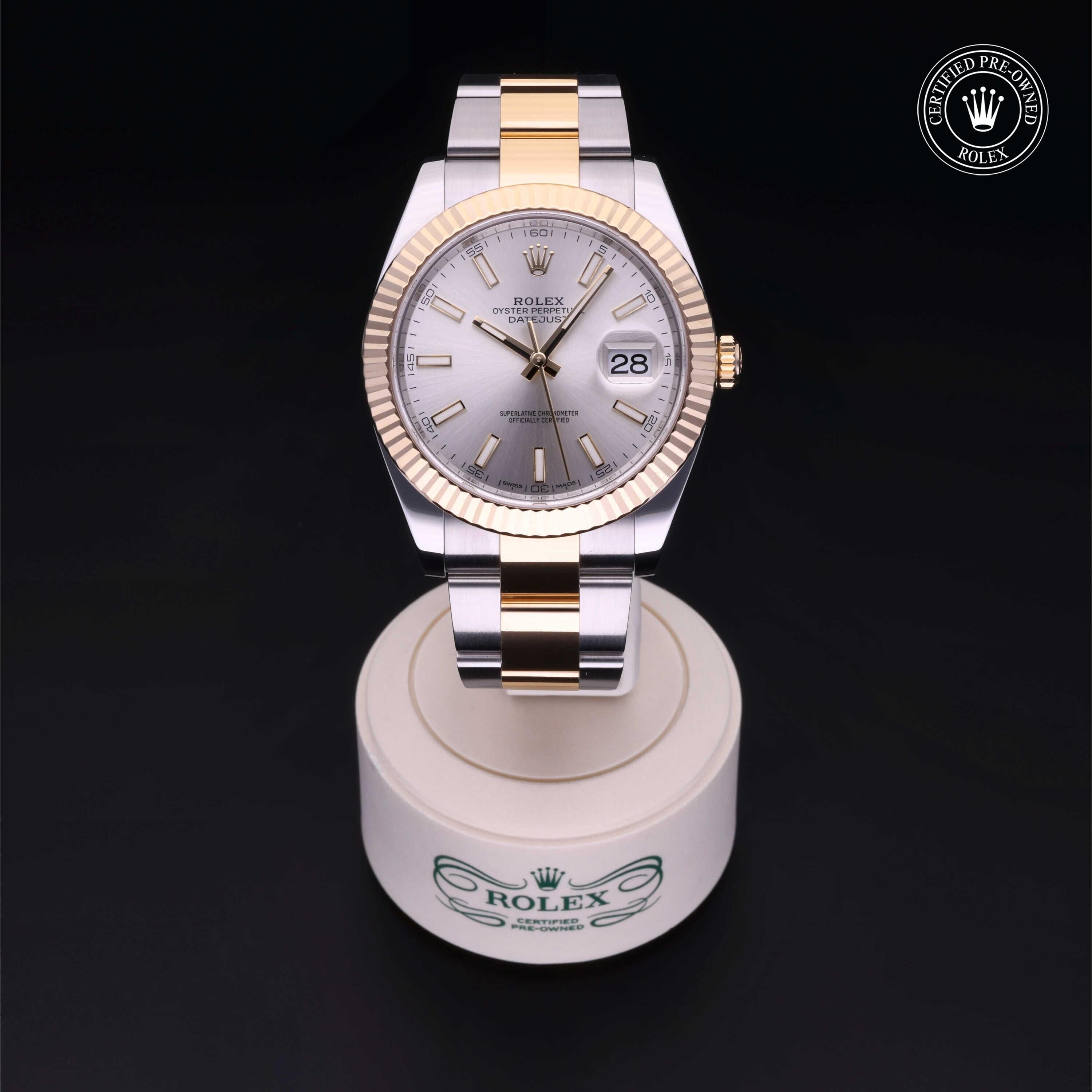 Rolex Certified Pre-owned Datejust M126333-0001 front on black background