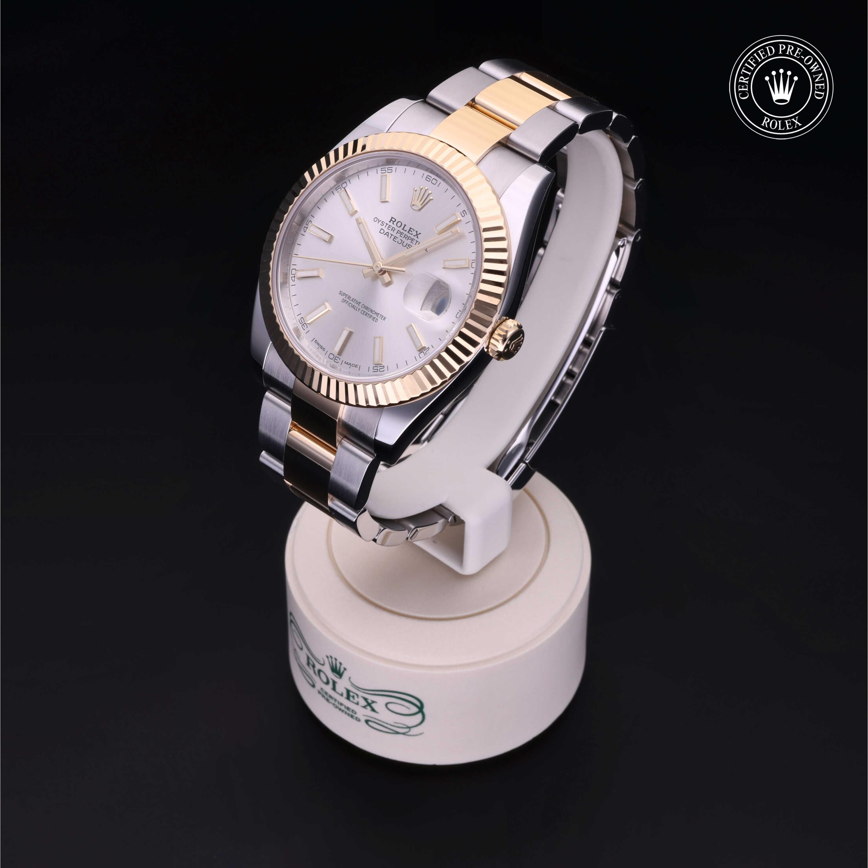 Rolex Certified Pre-owned Datejust M126333-0001 front on black background