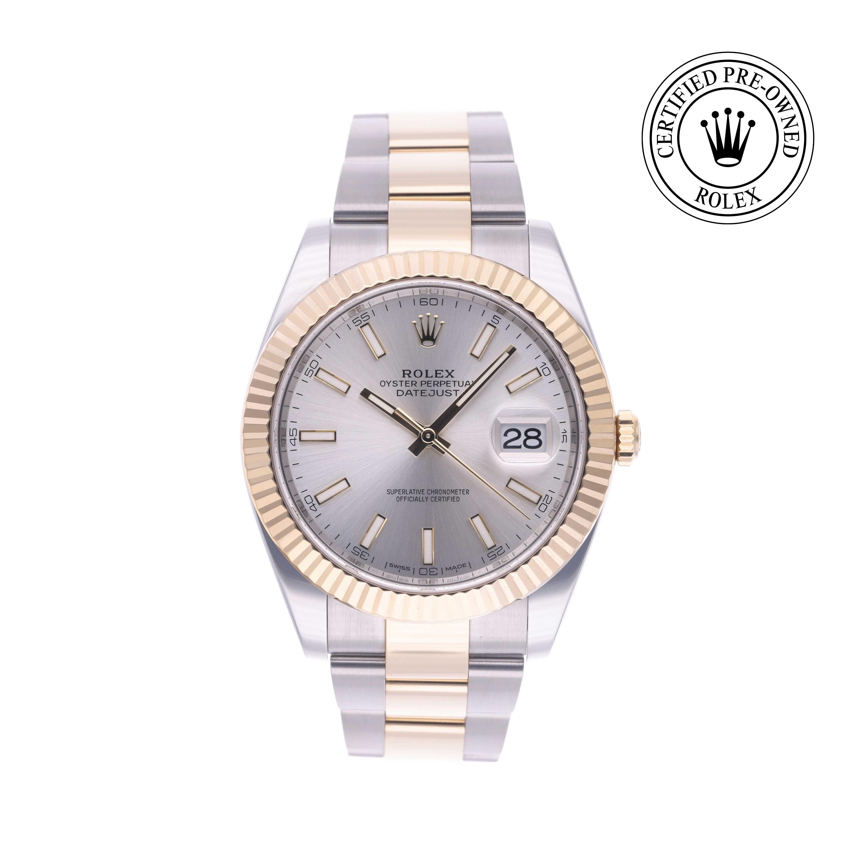 Rolex Certified Pre-owned Datejust M126333-0001 front on white background