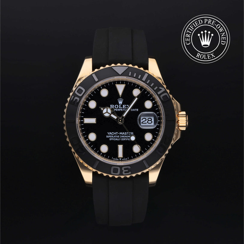 Rolex Certified Pre-owned Yacht-Master M226658-0001 front on black background