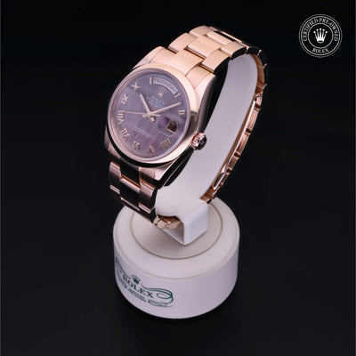 Rolex Certified Pre-owned Day-date M118205-0044 front on black background