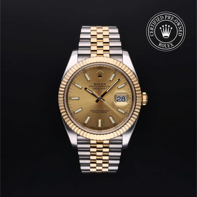 Rolex Certified Pre-owned Datejust M126333-0010 front on black background