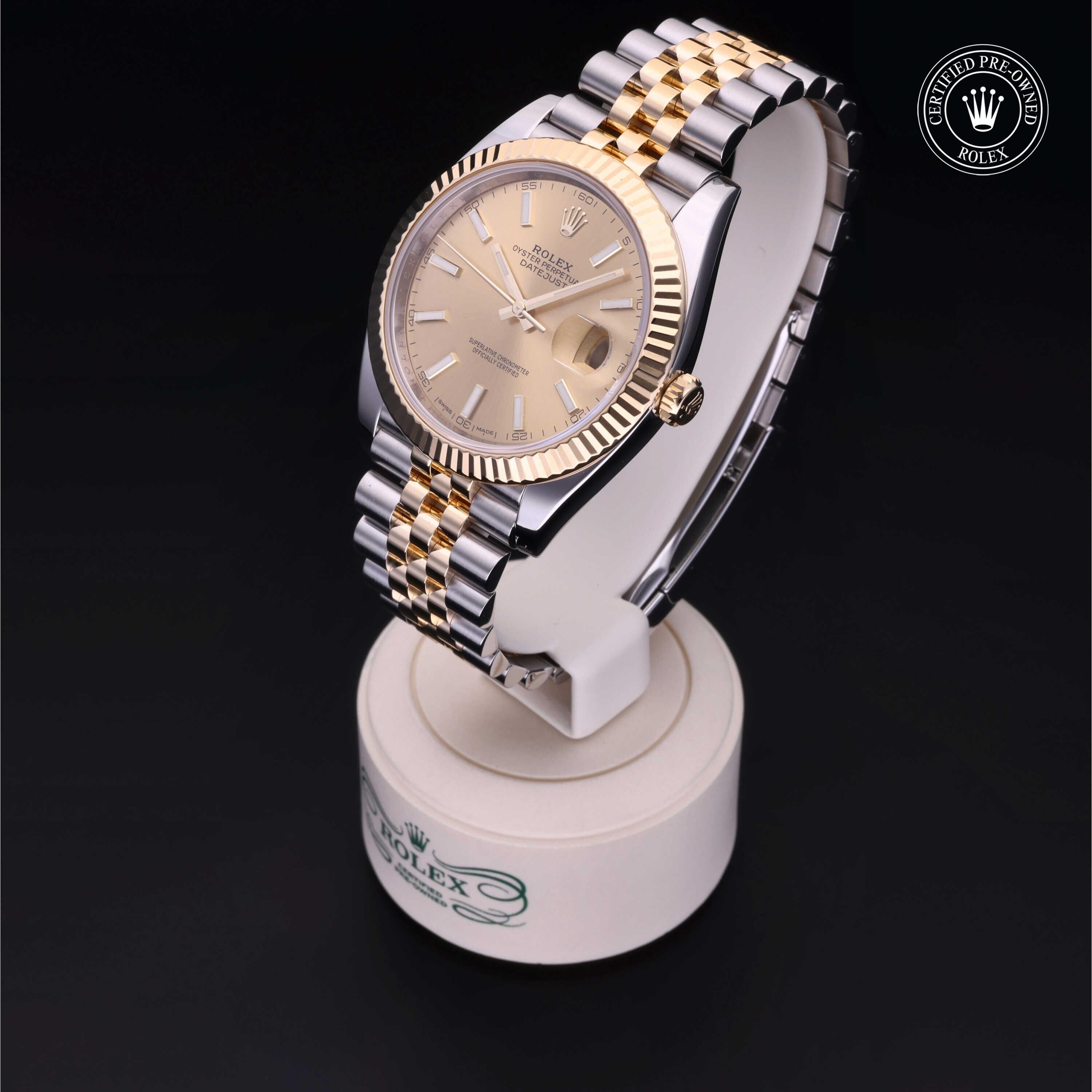 Rolex Certified Pre-owned Datejust M126333-0010 front on black background
