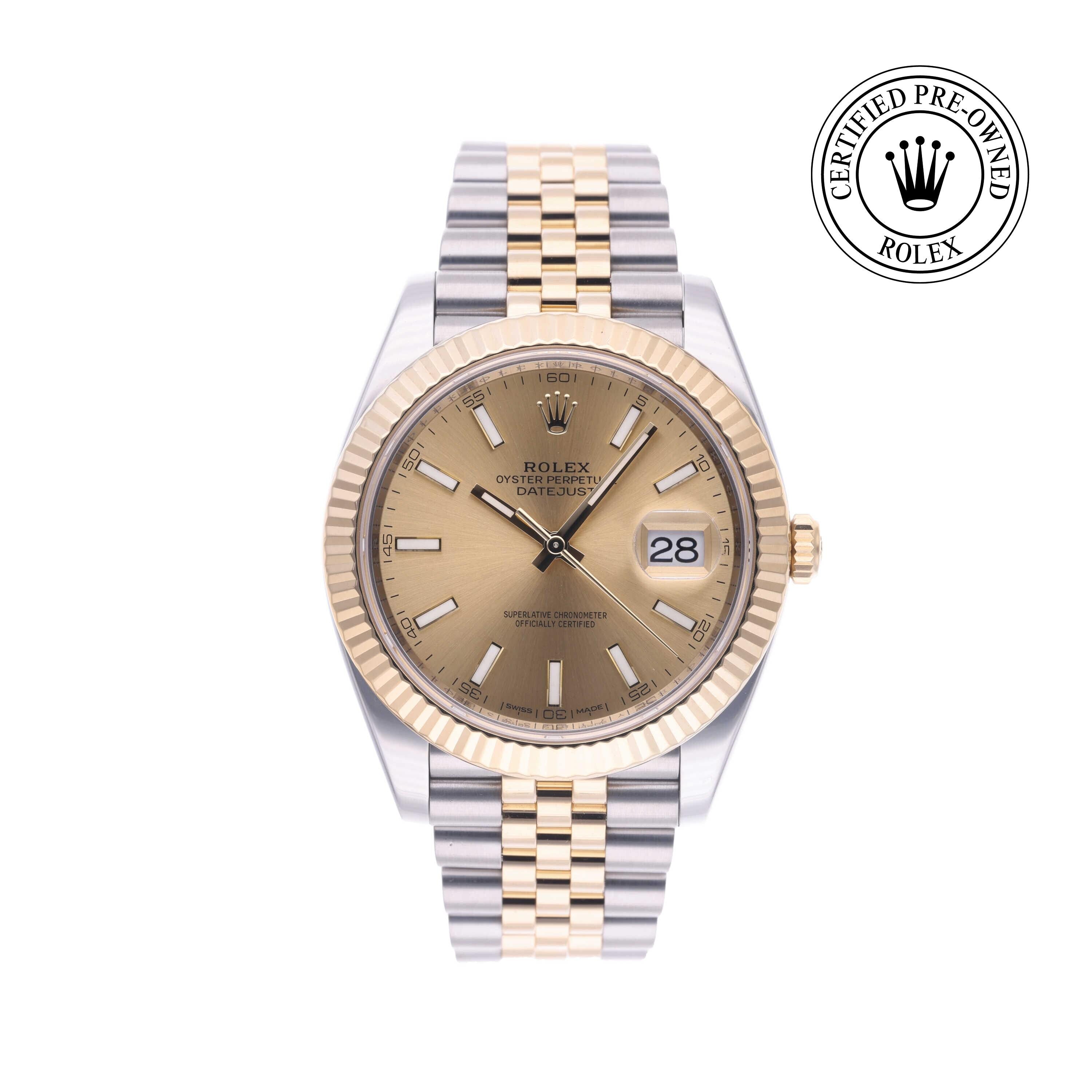 Rolex Certified Pre-owned Datejust M126333-0010 front on white background