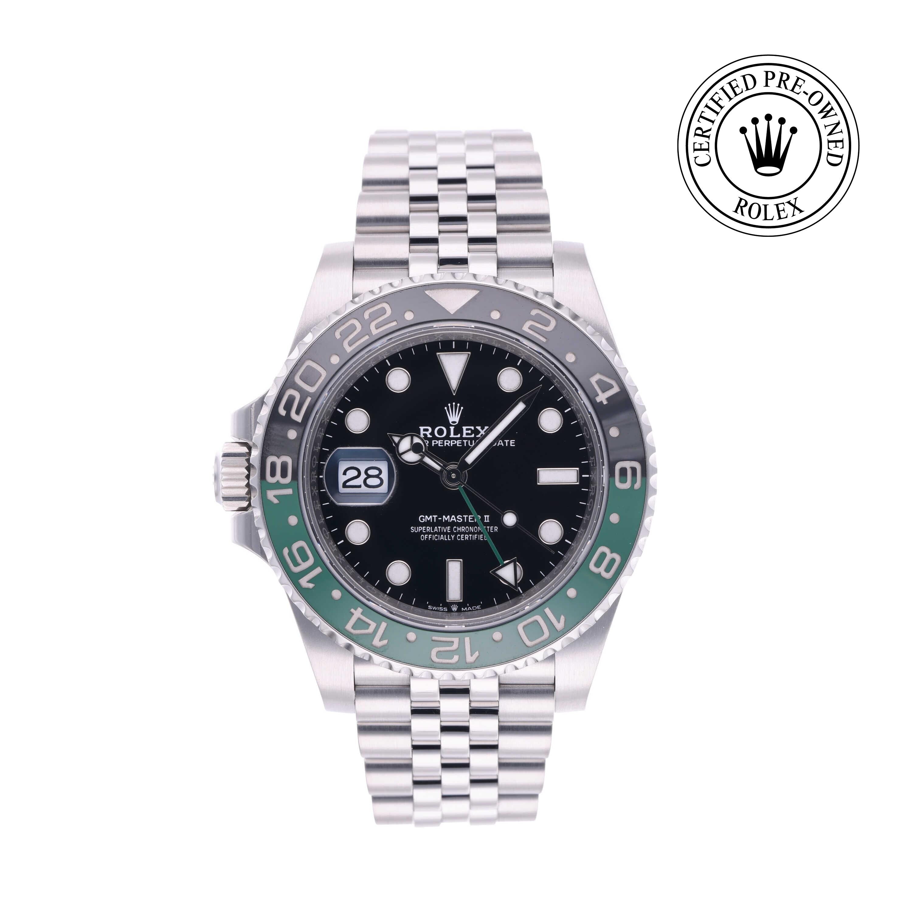 Rolex Certified Pre-owned GMT M126720VTNR-0002 front on white background