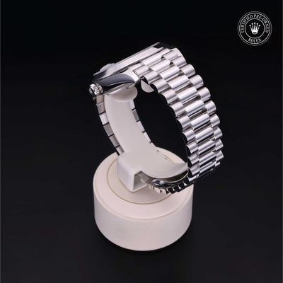Rolex Certified Pre-owned Day-date M228206-0044 front on black background