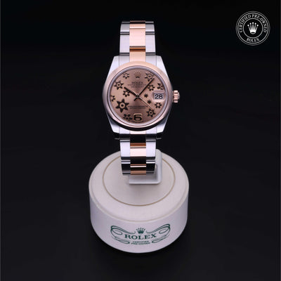 Rolex Certified Pre-owned Lady Datejust M178241-0075 front on black background