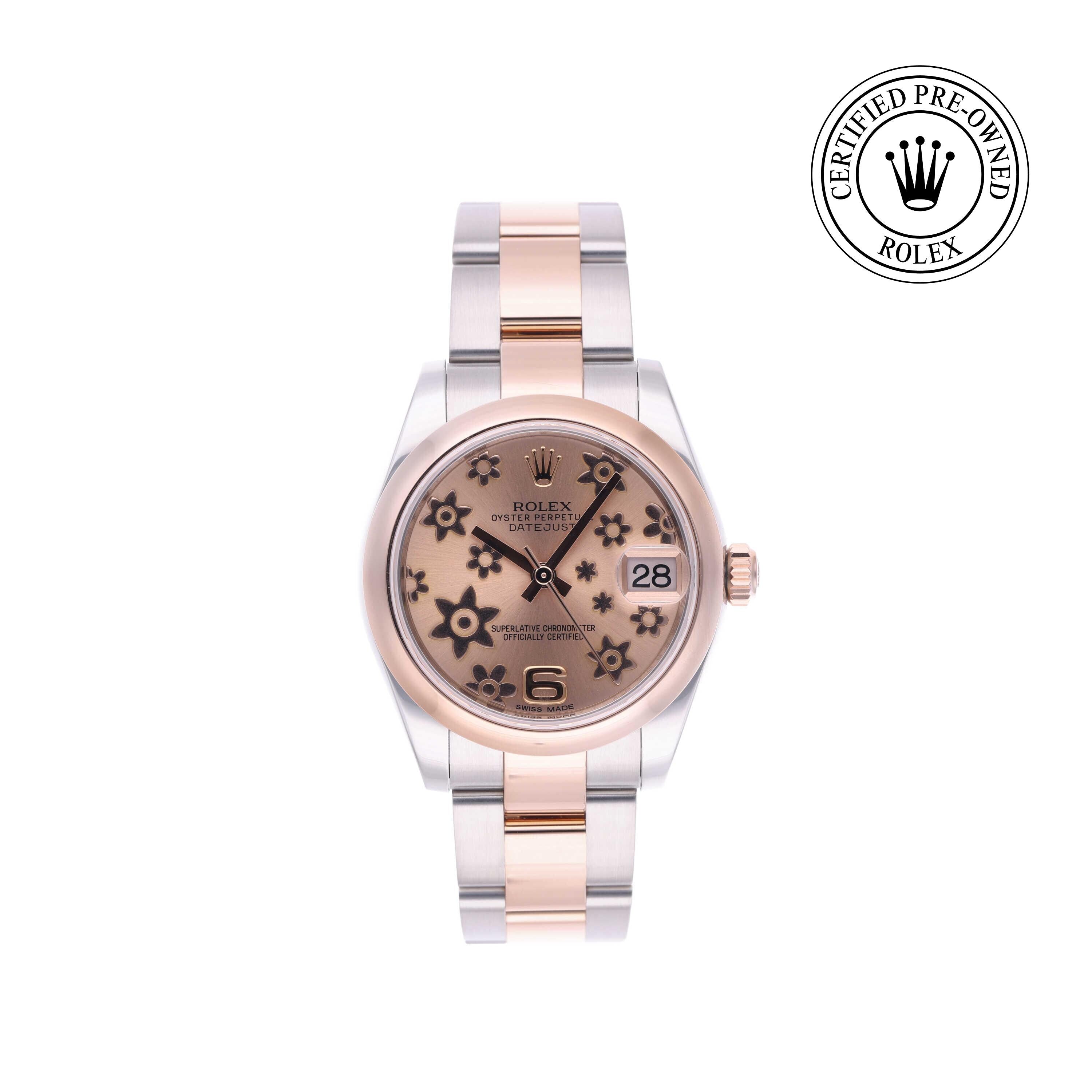 Rolex Certified Pre-owned Lady Datejust M178241-0075 front on white background