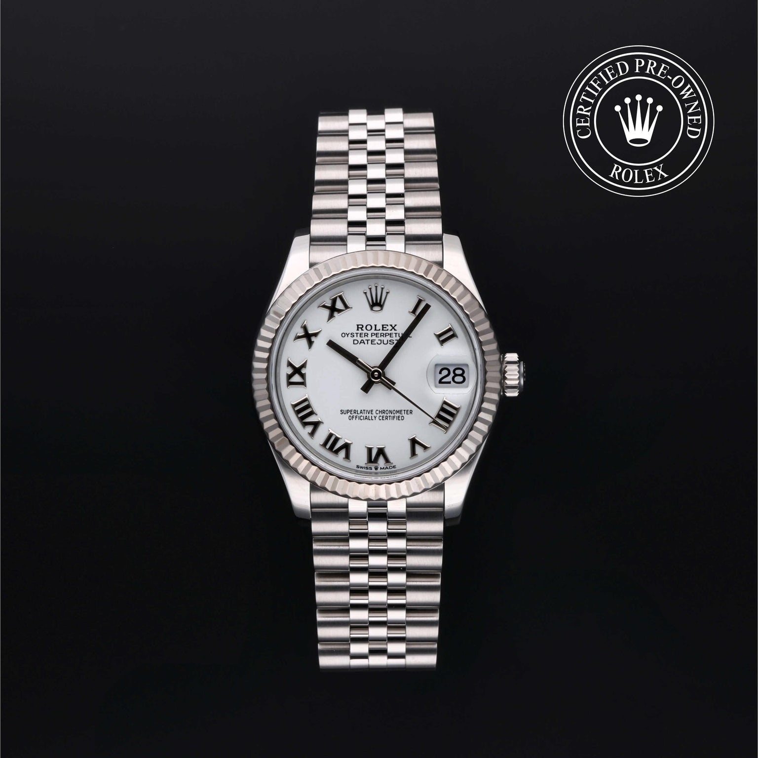 Rolex Certified Pre-owned Lady Datejust M278274-0010 front on black background