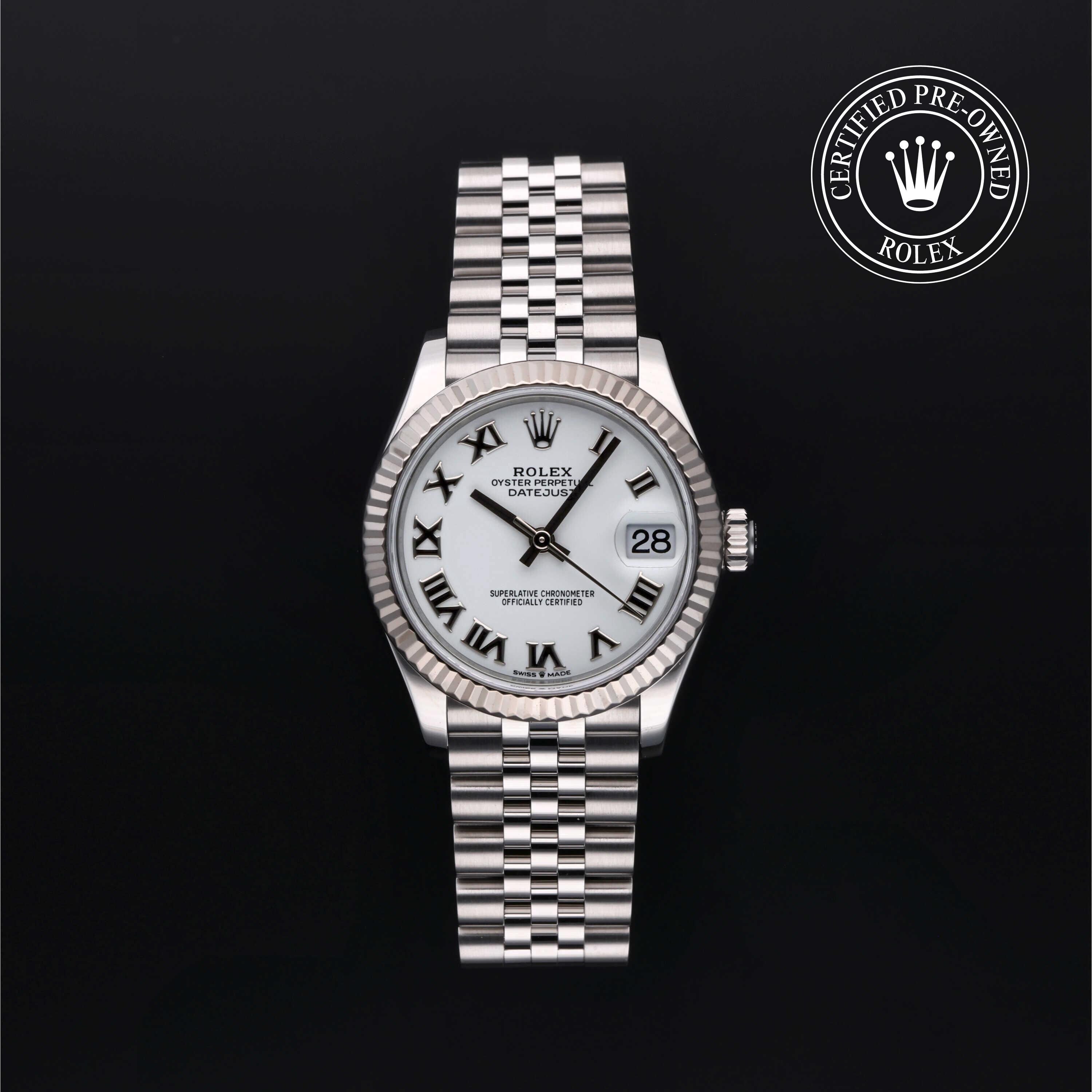 Rolex Certified Pre-owned Lady Datejust M278274-0010 front on black background