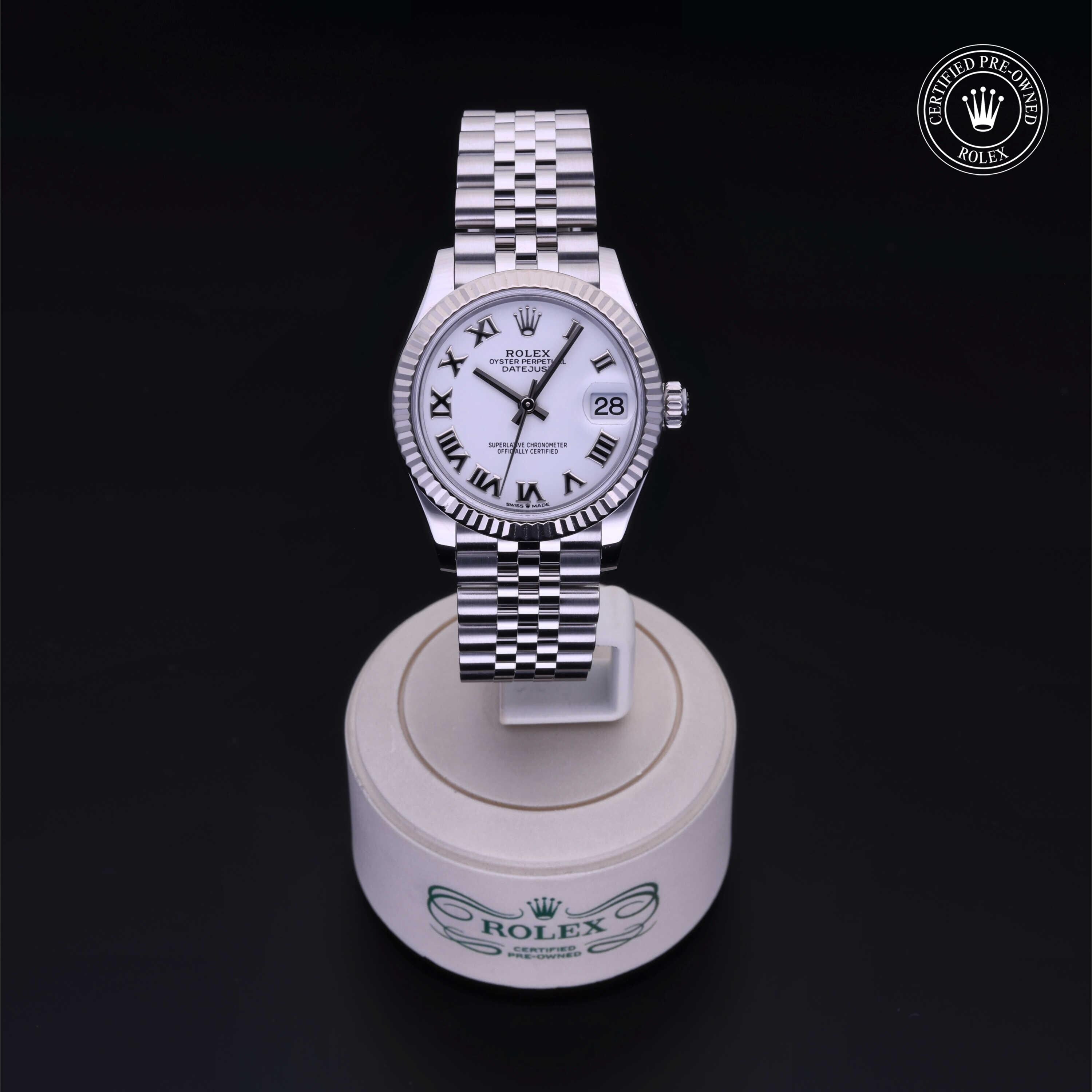 Rolex Certified Pre-owned Lady Datejust M278274-0010 front on black background