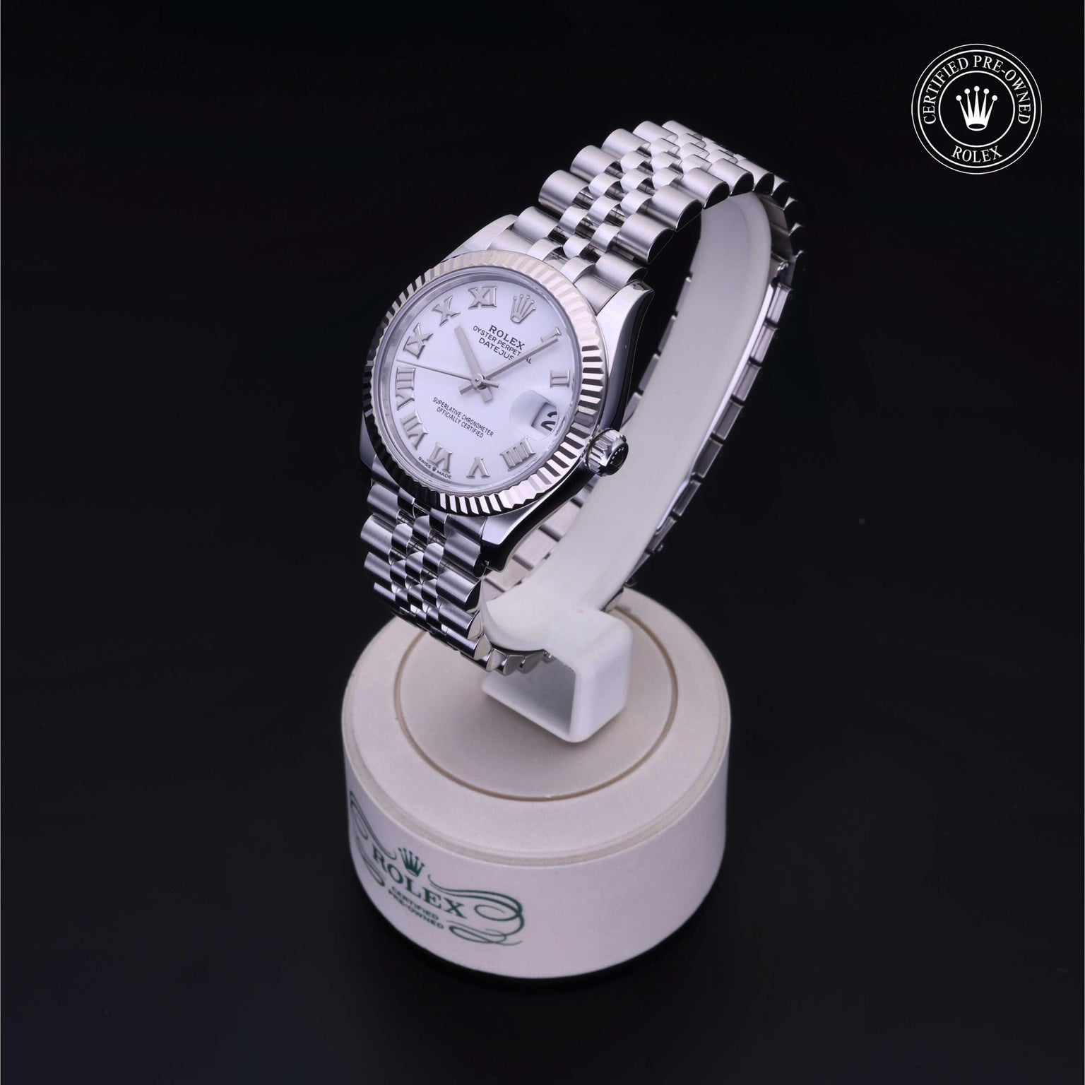 Rolex Certified Pre-owned Lady Datejust M278274-0010 front on black background