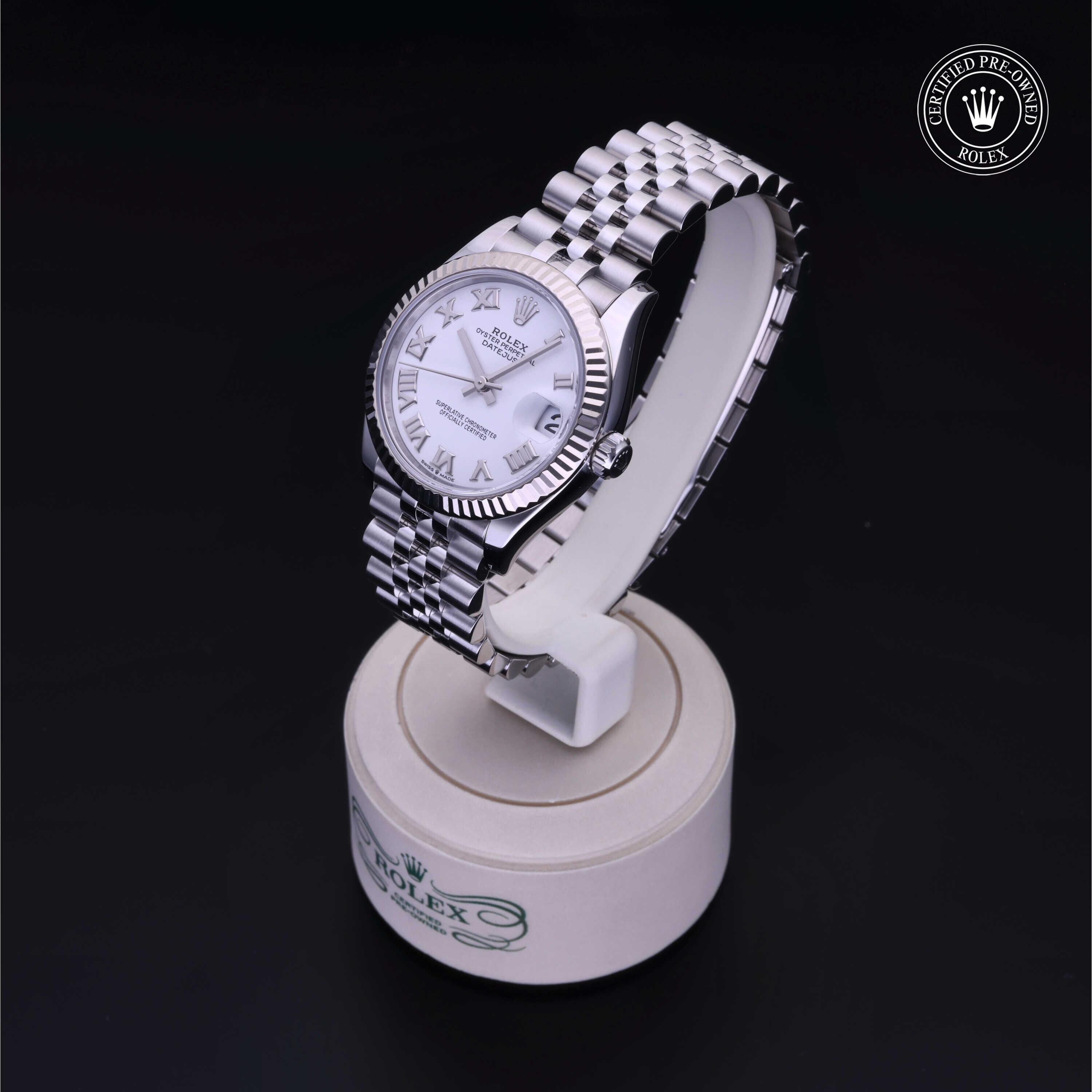 Rolex Certified Pre-owned Lady Datejust M278274-0010 front on black background