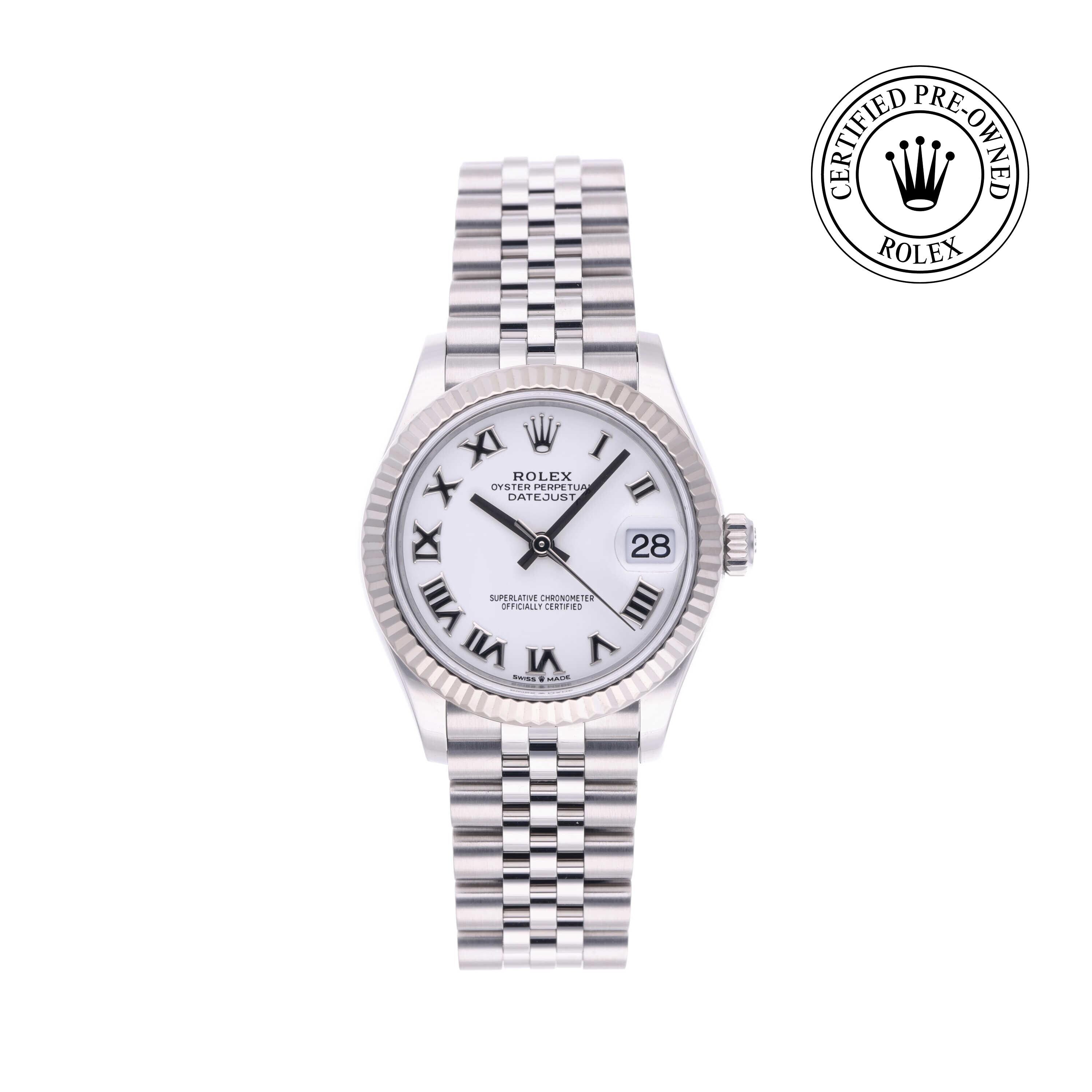 Rolex Certified Pre-owned Lady Datejust M278274-0010 front on white background