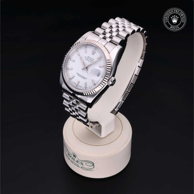 Rolex Certified Pre-owned Datejust M116234-0014 front on black background
