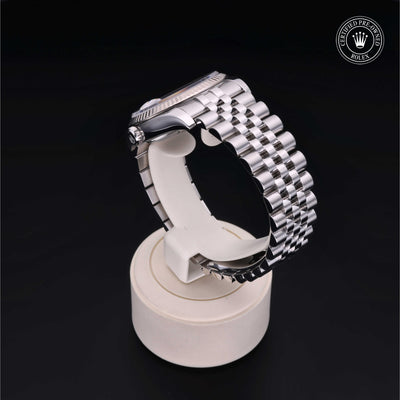 Rolex Certified Pre-owned Datejust M116234-0014 front on black background