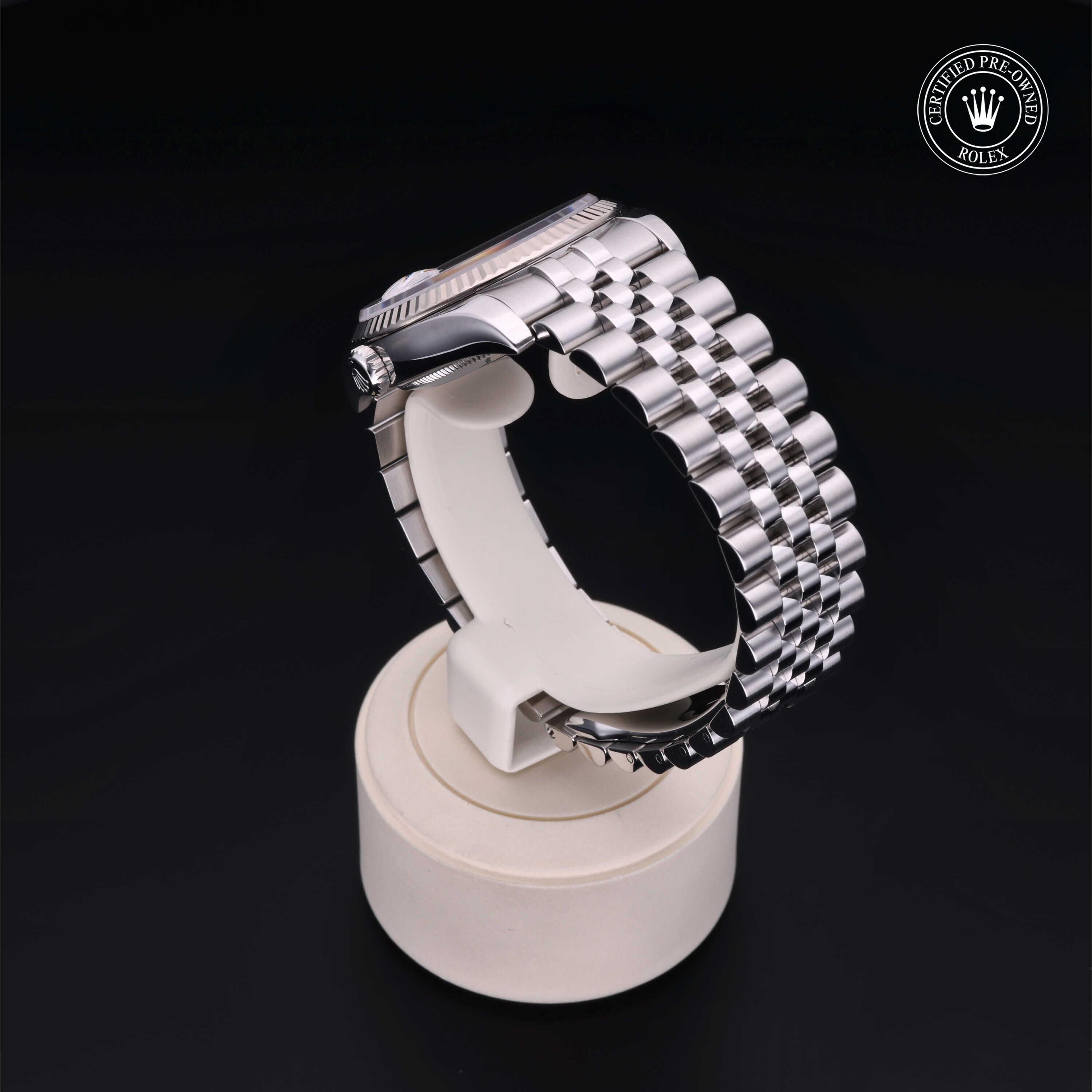Rolex Certified Pre-owned Datejust M116234-0014 front on black background