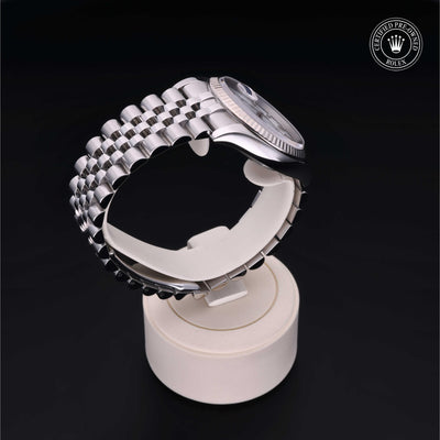 Rolex Certified Pre-owned Datejust M116234-0014 front on black background