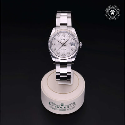 Rolex Certified Pre-owned Lady Datejust M178274-0029 front on black background