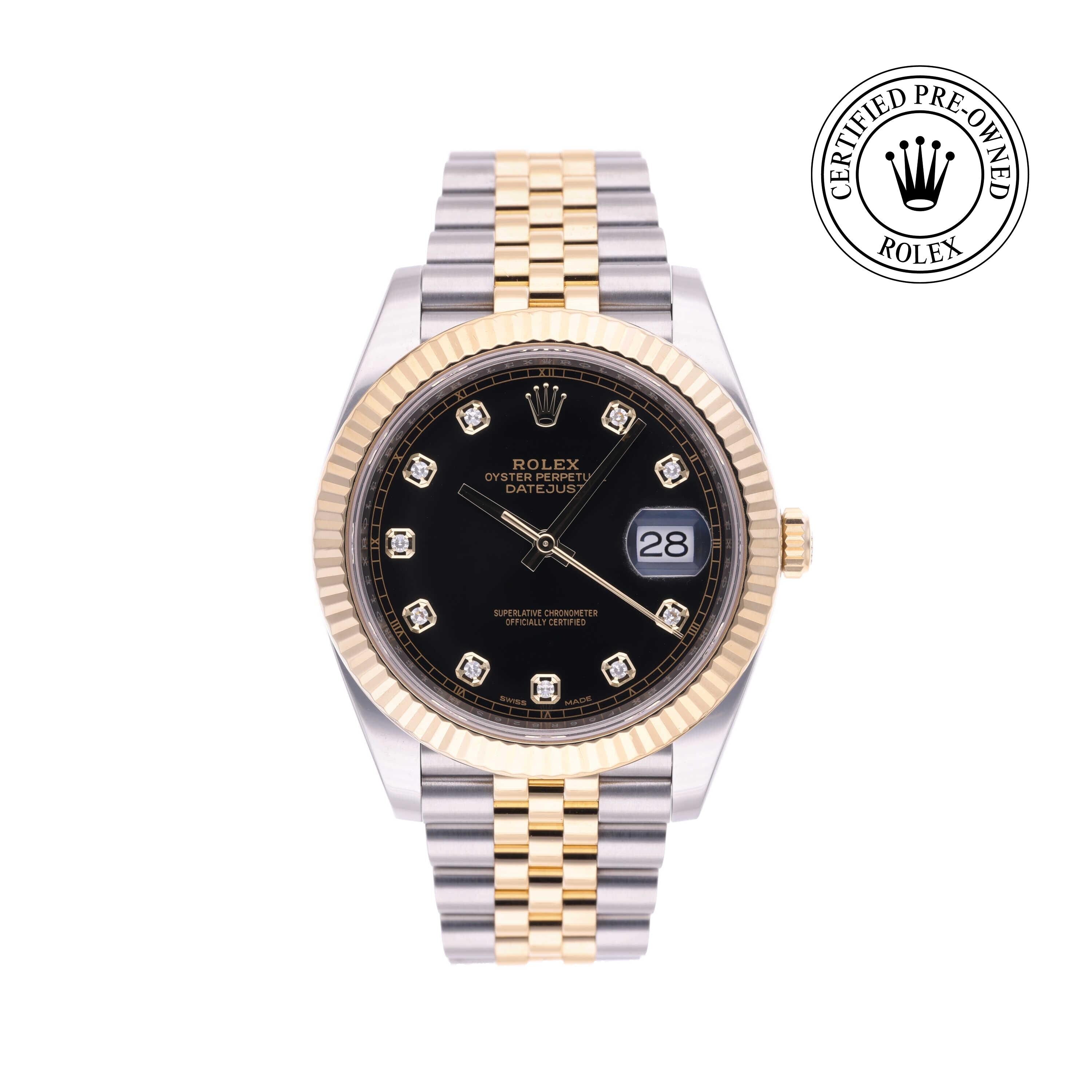 Rolex Certified Pre-owned Datejust M126333-0006 front on white background
