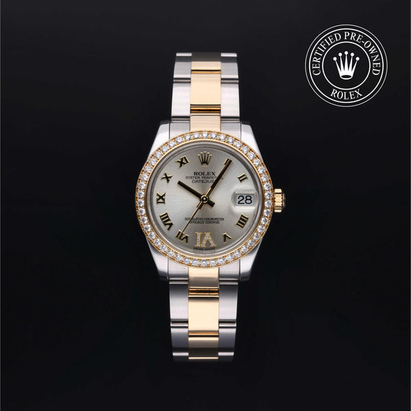 Rolex Certified Pre-owned Lady Datejust M178383-0019 front on black background